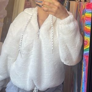 Fuzzy white sweater